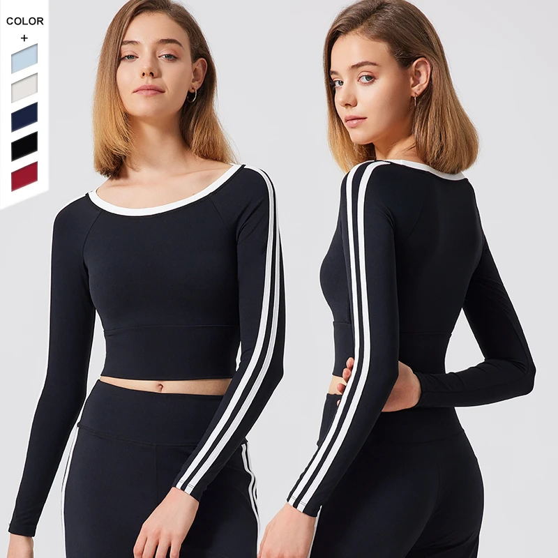 Nude Casual Lightweight Yoga Wear Long Sleeve Winter Fitness Activewear Chest Pad Anti-Static Breathable Sports Bra for Running