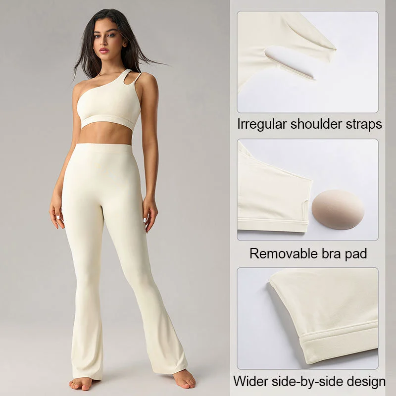 Crop Sports Bras for Women Cutout Strap One Shoulder Workout Sexy Seamless Yoga Bra Sportswear Gym Clothing Fitness Tank Tops