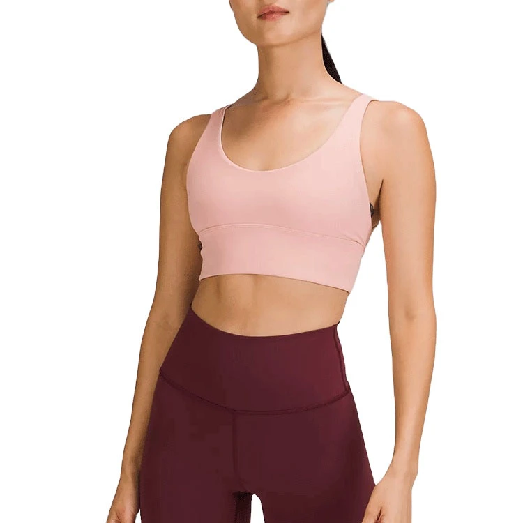 High Quality Lightweight Nylon Spandex Sports Bra for Adults Breathable Medium Support Yoga New Design