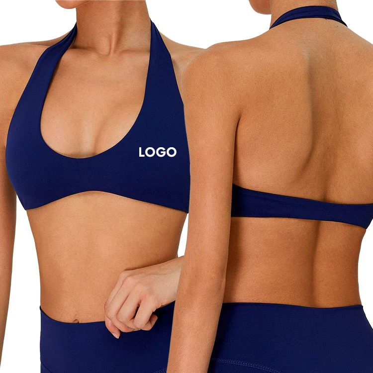 High Quality Breathable U-NECK Yoga Active Sports Bra Shockproof Backless Quick Dry Nylon Spandex Women Light Support T-line