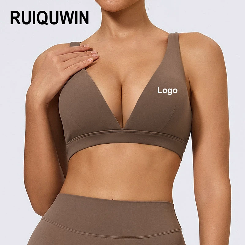 RUIQUWIN Women's Quick-Dry Sweat-Wicking Yoga Bra High-Quality Push-Up Bra Cutout Back Sports Bra Gym Running Fitness Top