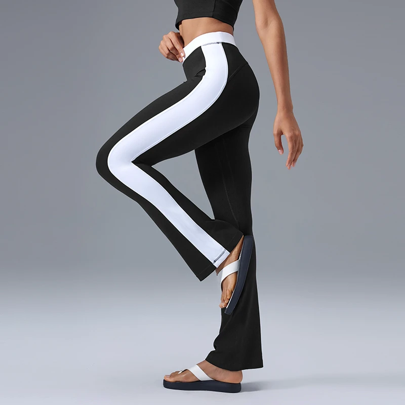 Women Flare Yoga Pants High Waist Compression Butt Lifting Eco Friendly Fabric Gym to Street Wear Color Block women yogaleggings