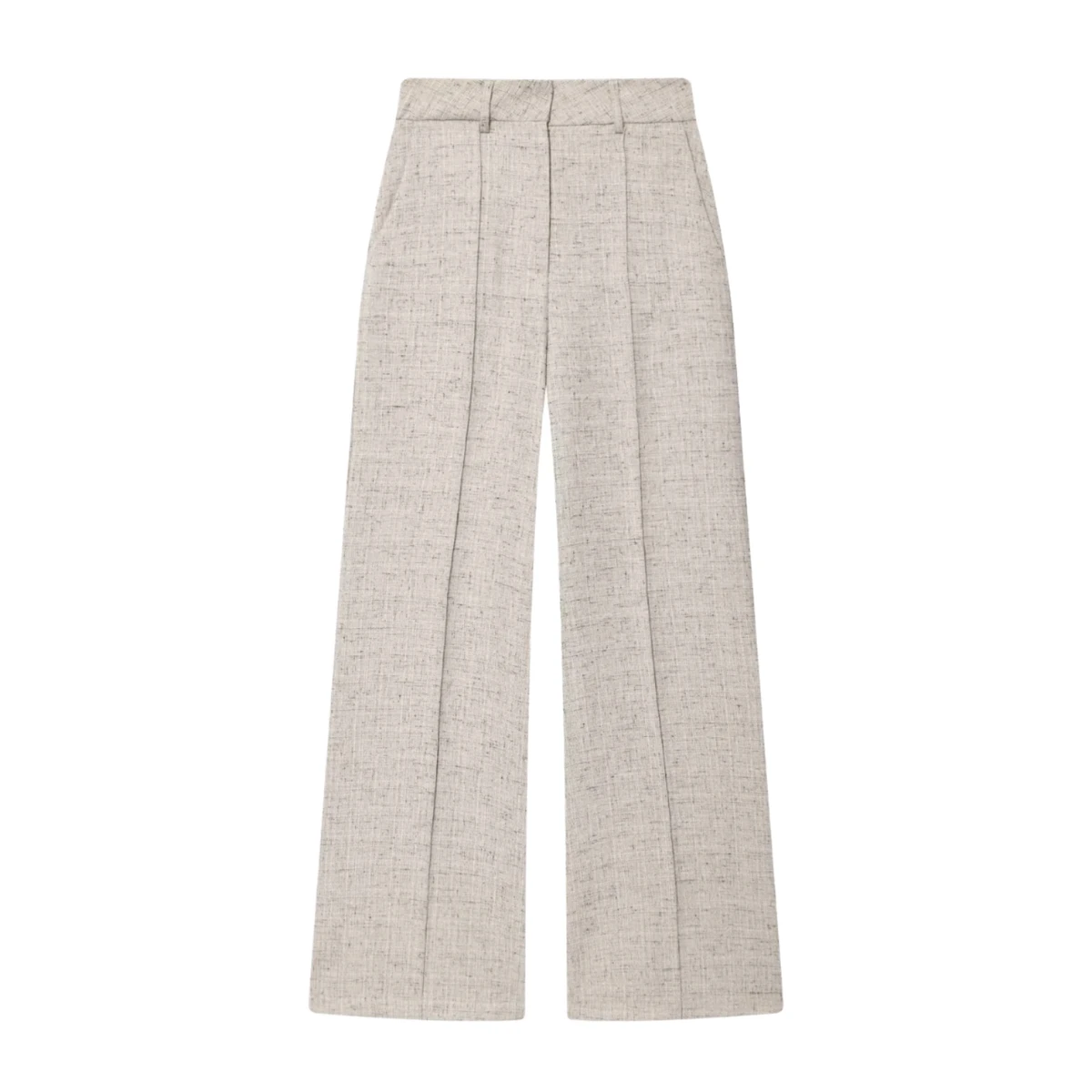 2025 Autumn New Women's Commuting Trousers Versatile Mid-Waist Straight Regular Print Casual Breathable Zipper Fly Eco-Friendly