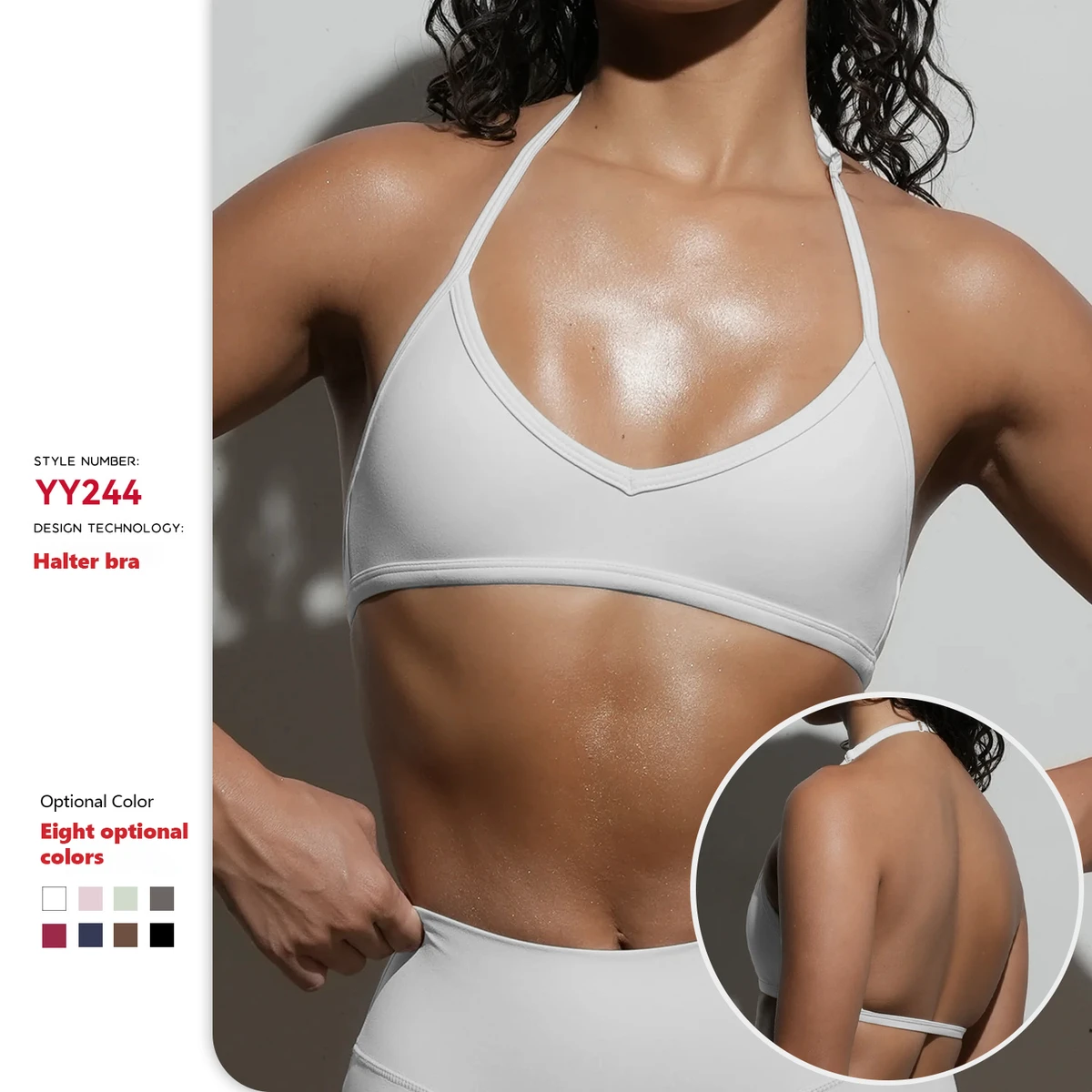 XW-YY244-1 New Style Halter Padded Sports Bra Women's High Quality Breathable Yoga Fitness Sportswear