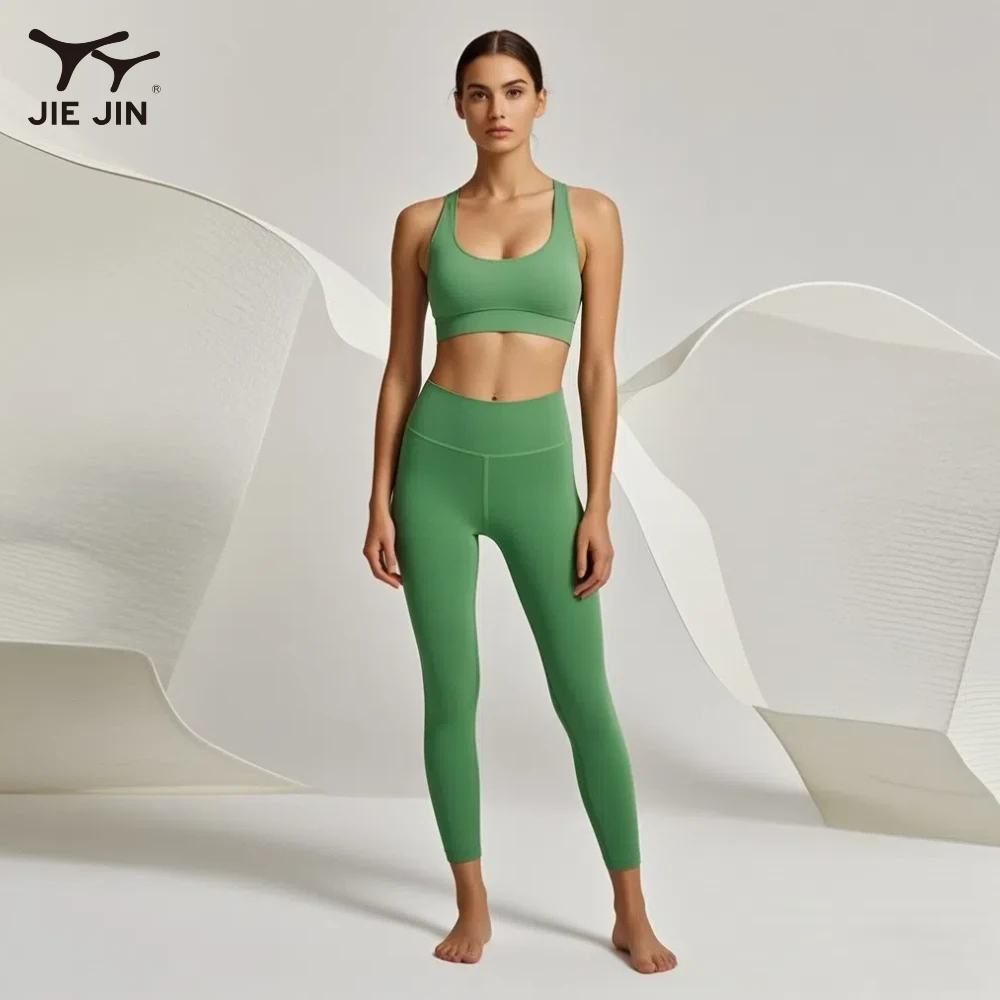 JIEJIN Wholesale Yoga Bamboo Cotton Clothing Tight Breathable Hip Lift Yoga Pants Tight Running Suit