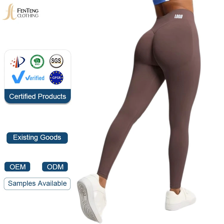Under Lulu Custom Seamless Scrunch Butt Three-section Waist Butt-lifting High-waisted Squat Proof Spandex/Nylon Yoga Leggings