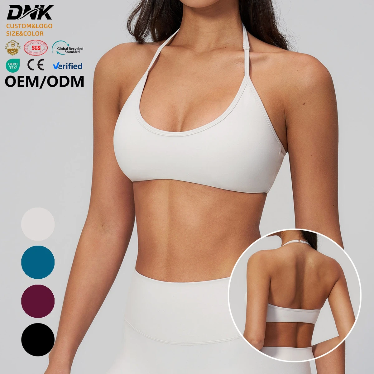 FWX2551 2026 Wholesale High Stretch Compression Breathable Sports Bra Quick Dry Halter Neck Women Fitness Yoga Bra