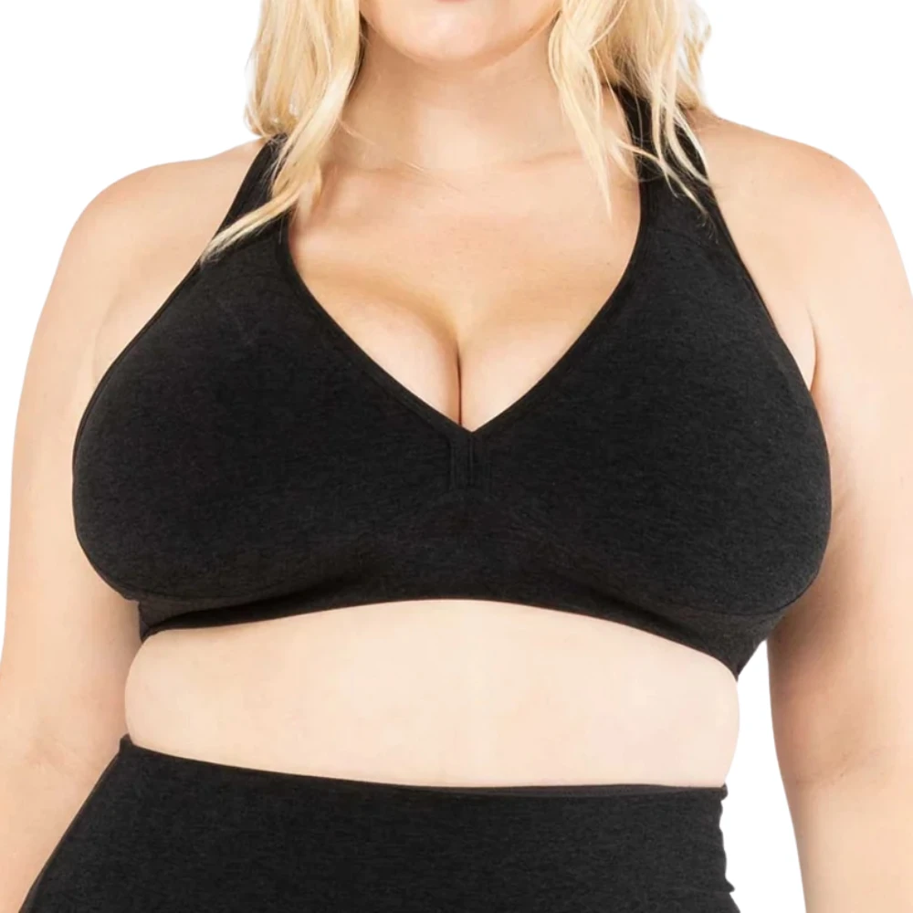 High Support Plus Size Yoga Bra Soft Stretch Lightweight Breathable Anti-Bacterial Quick Dry Seamless Nylon/Cotton Everyday