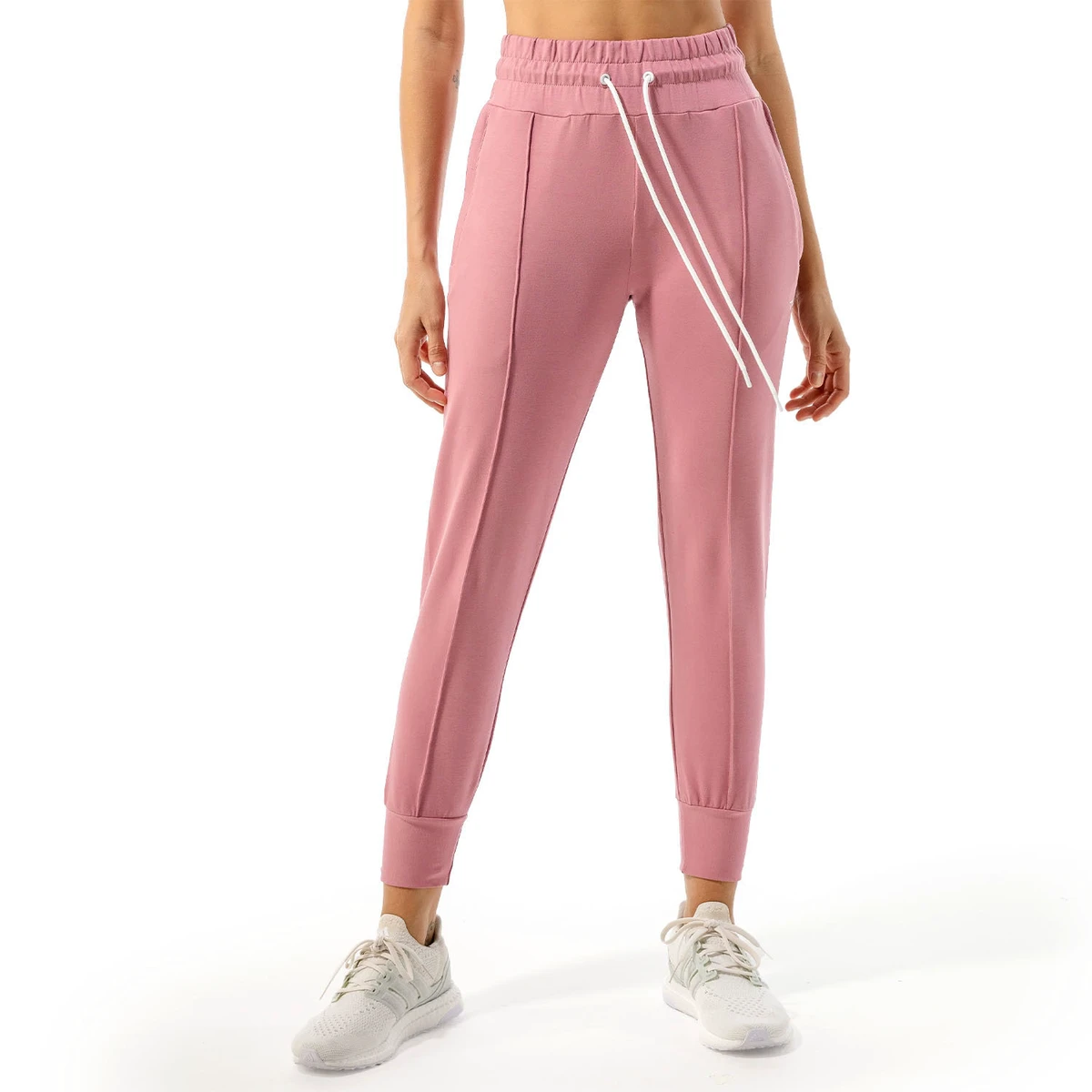 OEM Women's Casual Eco-Friendly Quick Dry Cotton Joggers Winter Tassel Pencil Pants Drawstring Closure Breathable Mid Waist