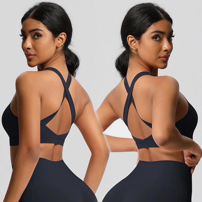 Shockproof Anti-Sagging Seamless Breathable High Support Sports Bra for Women Lift Shape Fitness Bra Front Yoga Gym Tank Top