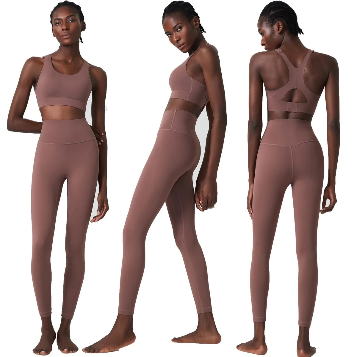 Custom Seamed Workout Sets Women Plus Size Solid Breathable Squat-proof High-stretch Fabric Supportive Waistband Yoga Gym