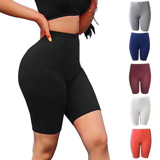 Women's High Waist Quick Dry Gym Running Shorts Sports Fitness Yoga Apparel with Pocket Wholesale Workout Wear Biker Shorts