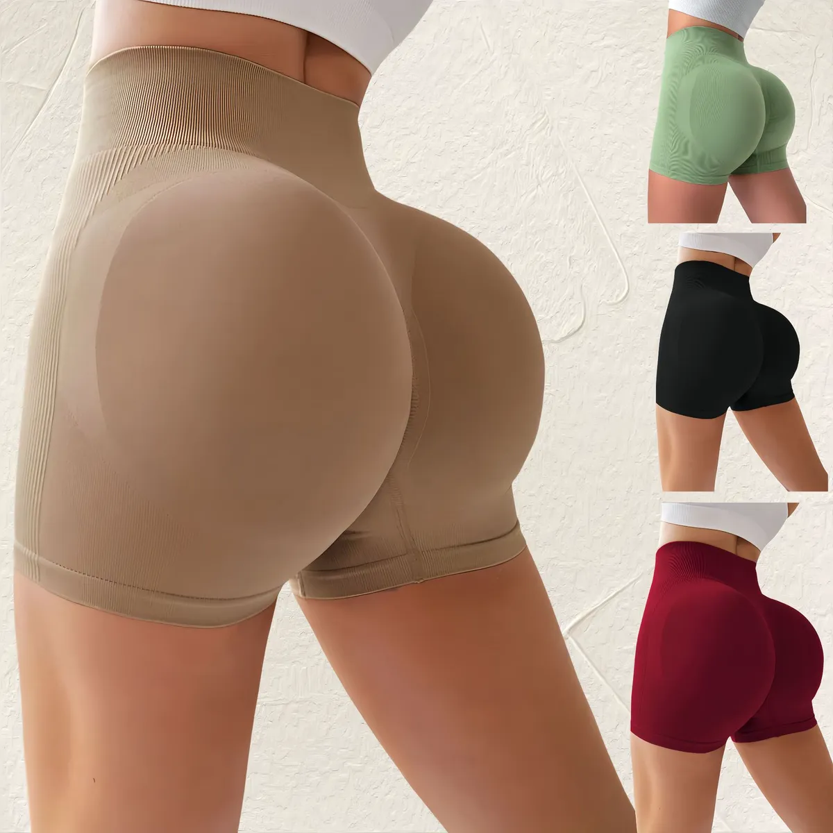 Hot-Selling High-Waisted Quick-Dry Breathable Yoga Pants for Women Sexy Three-Quarter Shorts for Running Sports Fitness
