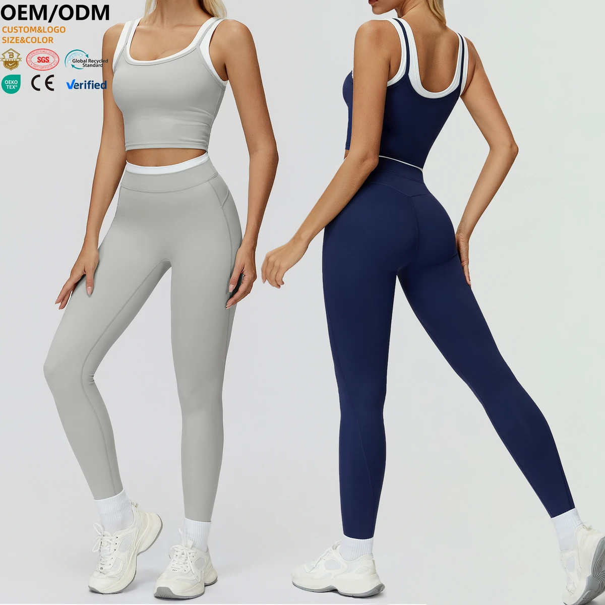 XW-TZ3129-5 Top Selling High Quality Custom Wholesale Elastic Quick Dry Workout Running Sports Gym Fitness 2 Piece Yoga Wear Set