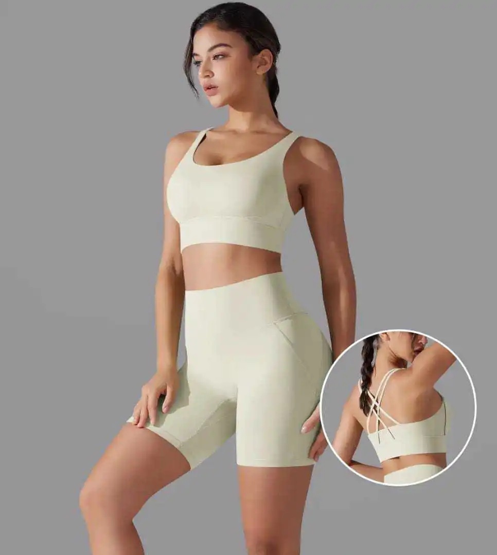 Women Spandex Nylon Yoga Sets 2 Piece High Waist Breathable Quick Dry Gym Fitness Workout Sportswear