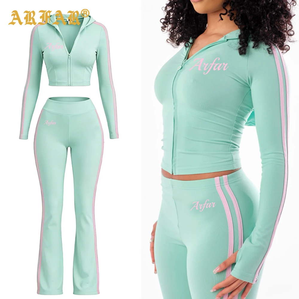 Custom LOGO Women's Summer 2 Piece Set Basics Bodycon Zipper Hoodie Jacket Legging Mujer Yoga High Quality Loungewear Women Sets