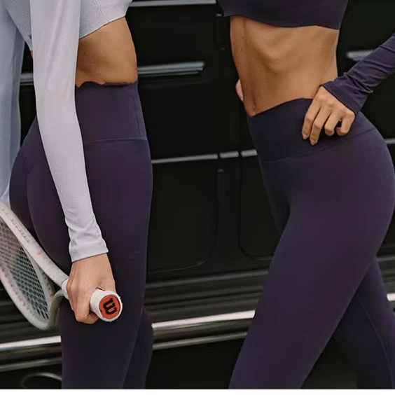 Women's Slim-Fit High-Waist Ankle-Length Sports Yoga Pants Spandex/Nylon Wrinkle-Resistant Fitness Butt-Lifting Breathable Pants