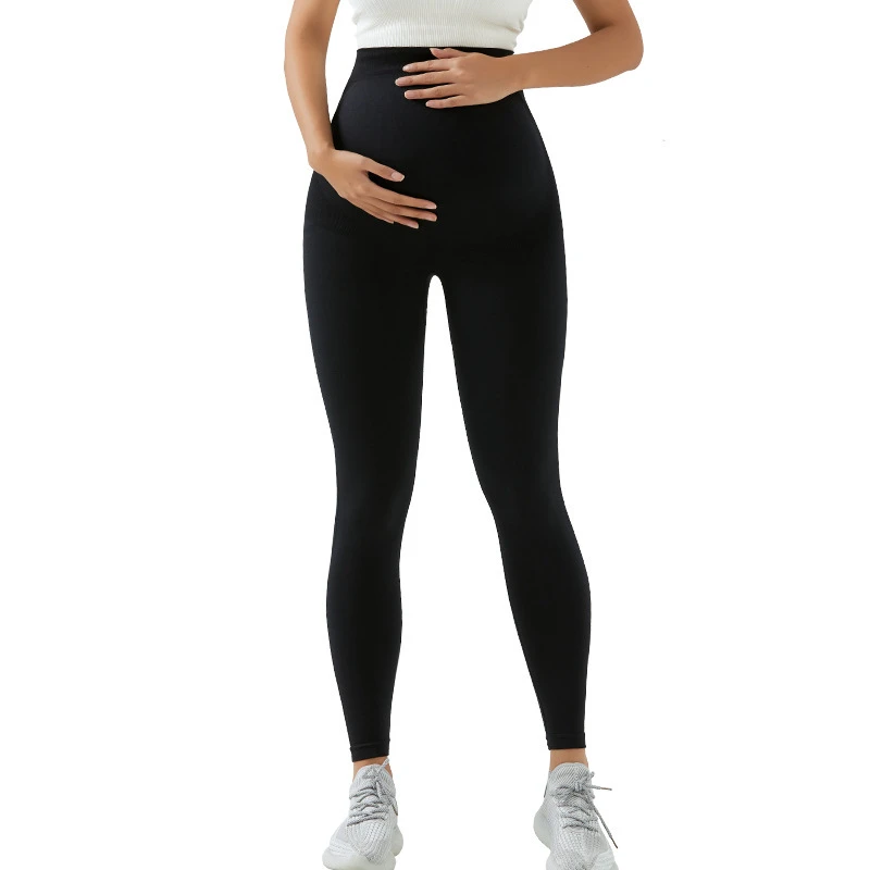 High Waist Women's Yoga Pants with Elastic Wear for Sports No Embarrassment Line Support Leggings for Pregnant Women
