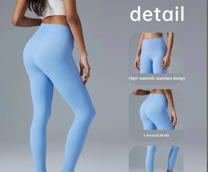 New Seamless High-waisted Butt-lifting Spandex/nylon Yoga Pants for Women No Awkward Lines Suitable for Running Fitness 19108