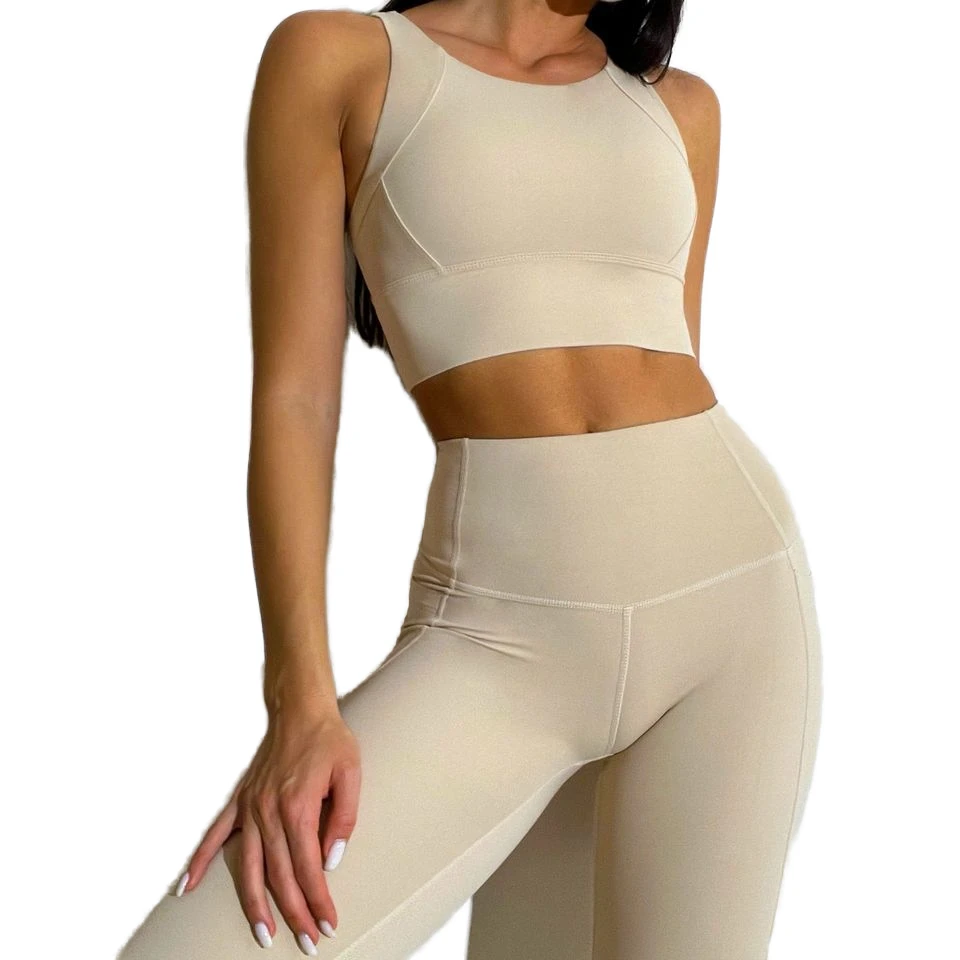 Women's High-Waisted Quick-Dry Workout Sportswear Breathable Plaid Fitness Yoga Set for Outdoor Running Elastic Waist Closure