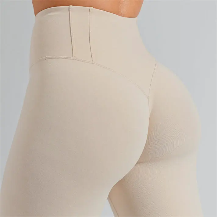 Compression Tummy Control Workout Leggings V Shape Butt Lifting Fitness Yoga Pants No Front Seam Stretch Activewear For Women
