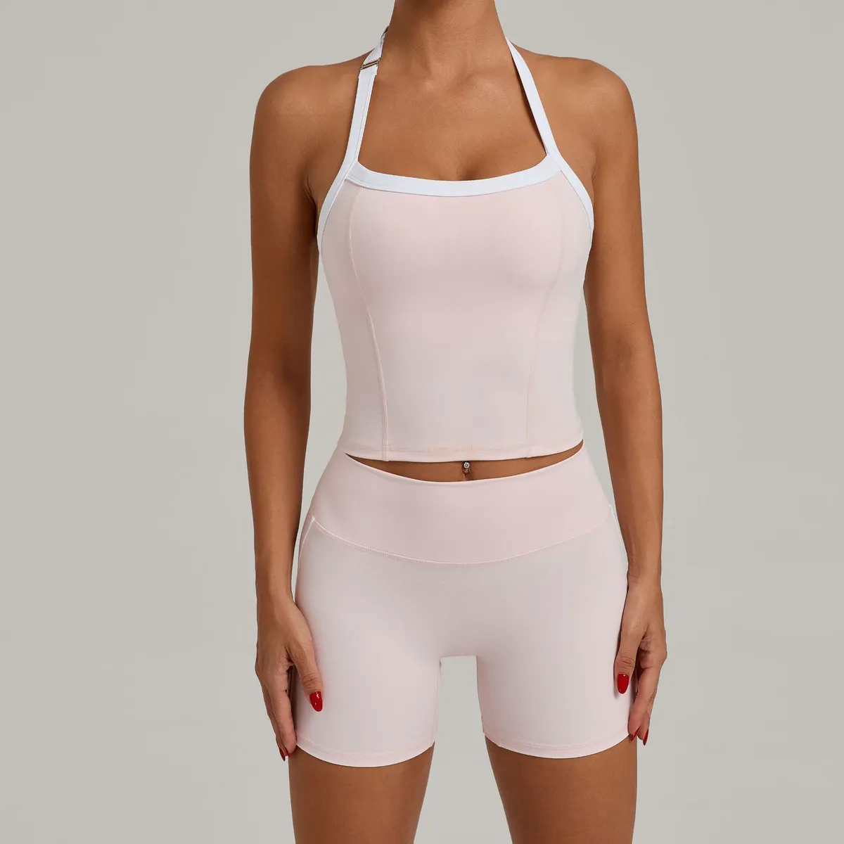 New Design Halter Tight Woman Yoga Set Quick-drying Fitness Outdoor Running Sports Sets Fashionable Two Piece Set Women Clothing