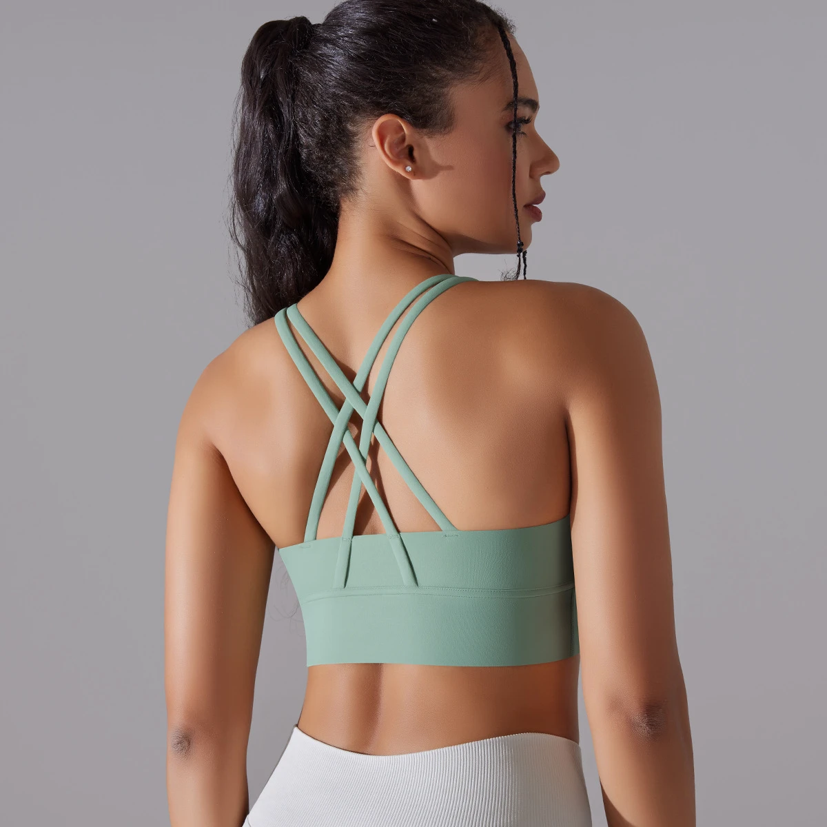 2024 Sexy Women Cross Strap Fitness Sportswear Bra Yoga Crop Tops Workout Sports Running Wear