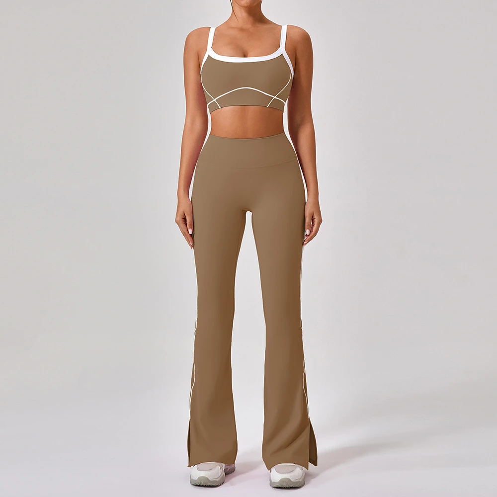 High Waist Women Fitness Yoga Set Workout Sportswear Gym Clothing Workout Clothing Top and Pants 2 Pcs Yoga Set for Women