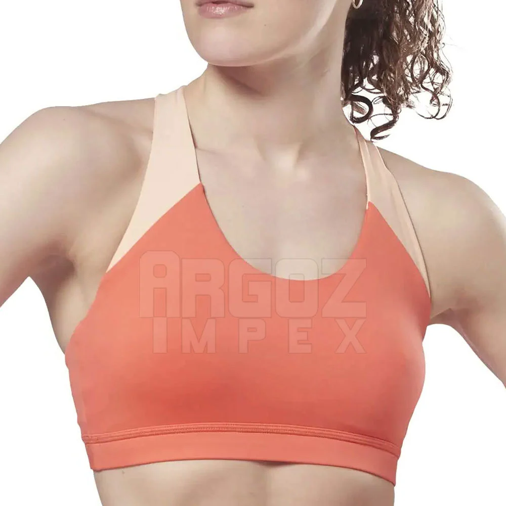 Women's New Design Breathable Medium Support Spandex/Nylon Quick Dry Lightweight Fitness Sports Bra
