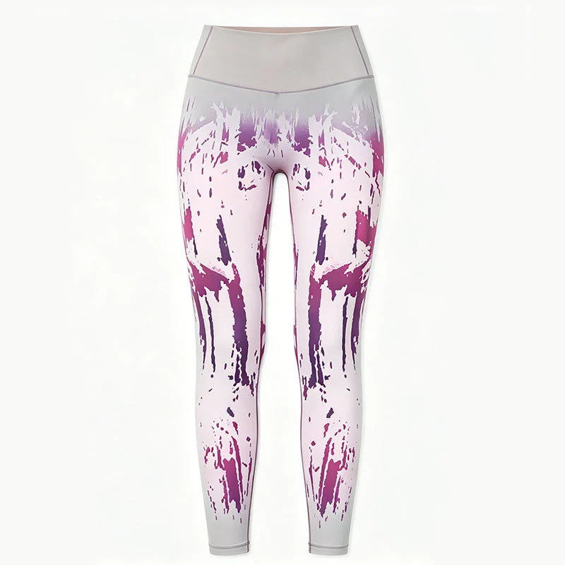 Custom Printing High Waist Plus Size Yoga Pants for Women, Soft Breathable Nylon Spandex Slim Fit Gym Training Pants