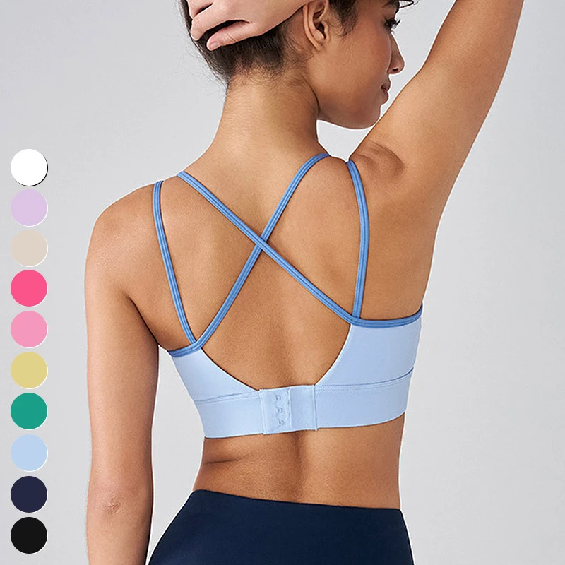 High Support Adjustable Shockproof Sports Bra Fixed Pad Underwear Quick Dry Yoga Bras Fitness Clothing Sports Bra for Women