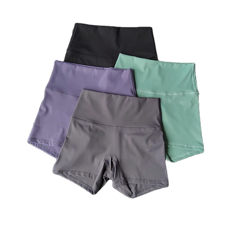 Nude-feel Skin-Friendly Yoga Shorts High-Waisted Butt-Lifting Skinny Tight-Fitting Breathable Quick-Drying Sports Pants