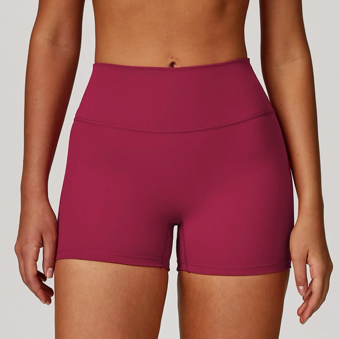 Women's High Waist Yoga Shorts Style Sanding Tight Fitness Pants Hip-Lifting Running Shorts