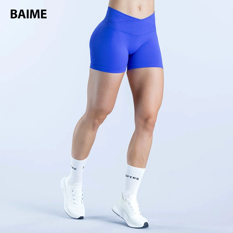 Athletic Style High Waist Quick Drying Yoga Shorts Naked Feeling Breathable Sports Fitness Yoga Shorts