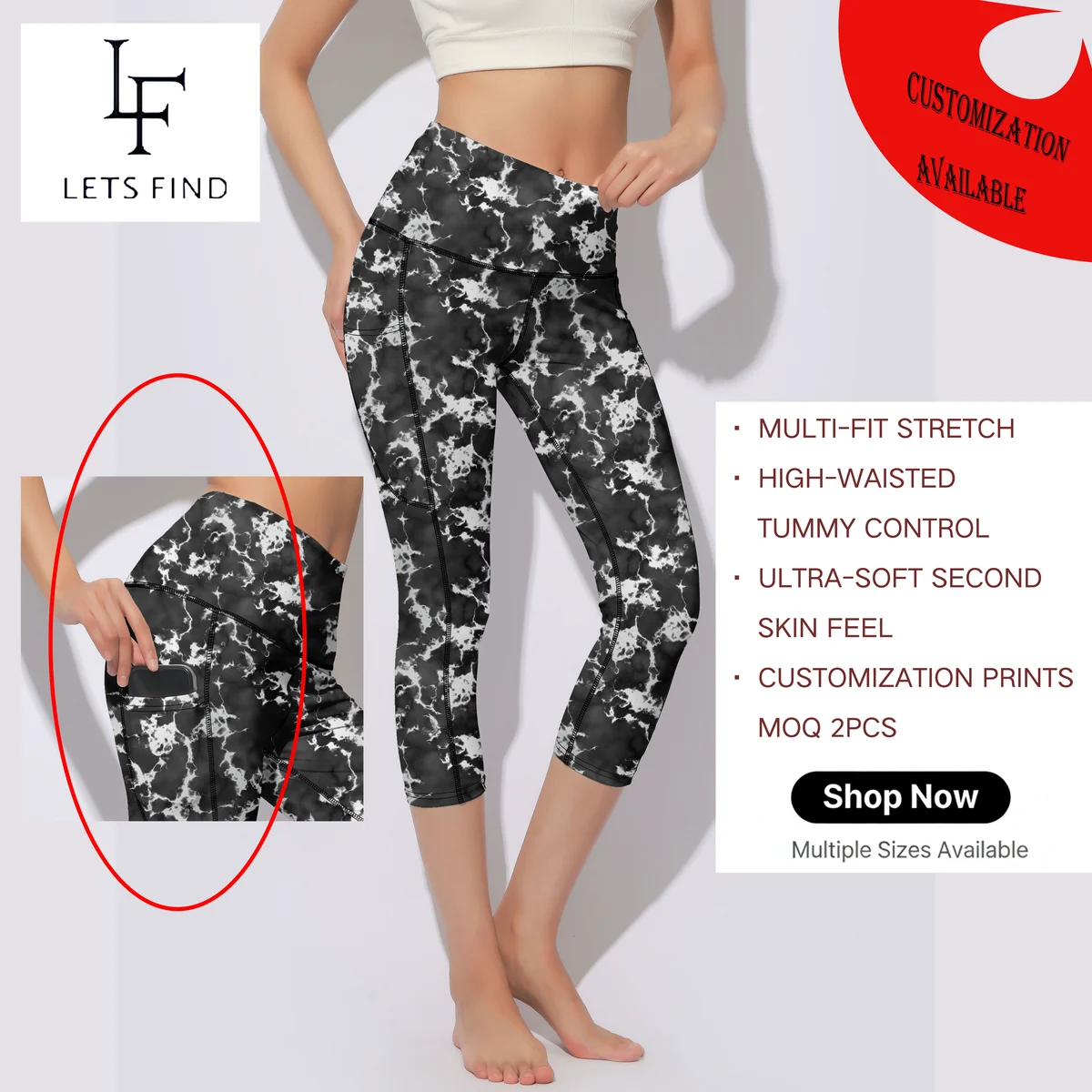 New Styles High Waisted Tummy Control Fitness Yoga Pants With Pockets, Plus Size Women's Leggings, Customized Women's Trousers