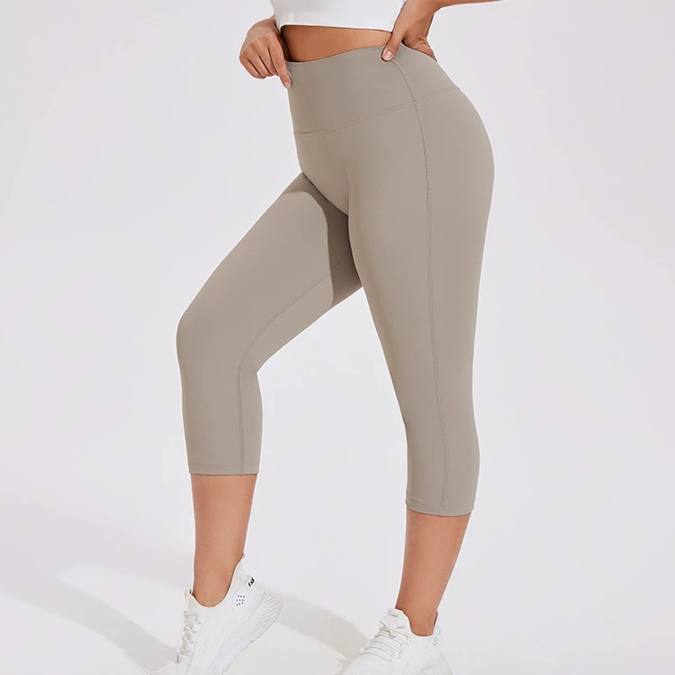 Women Girls High Waist Capri Leggings Tummy Control Workout Running Yoga Crop Pants