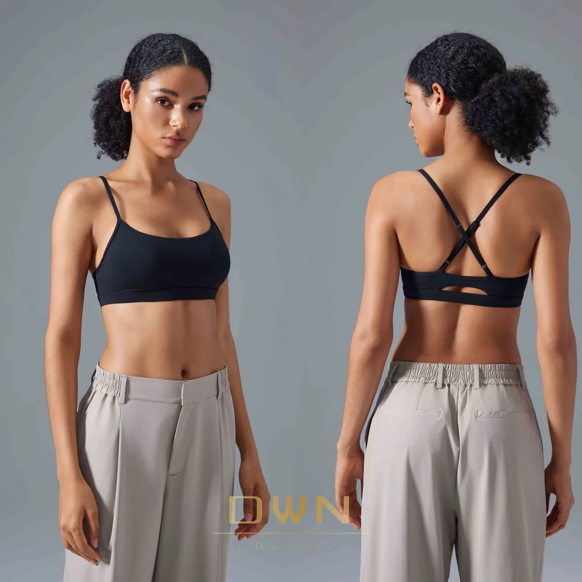 Adjustable Shoulder Strap Cross-Back Yoga Bra with Shockproof Upper Support Sports Fitness Bra OEM Custom Logo High Quality