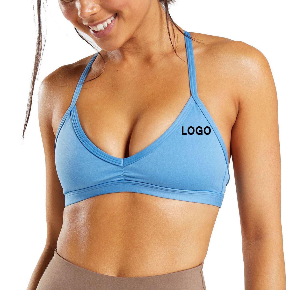 Fully Customized Front Logo Simple Style Women's High Support Sports Bra-Quick Dry Breathable Yoga Gym Wear Wholesale Available