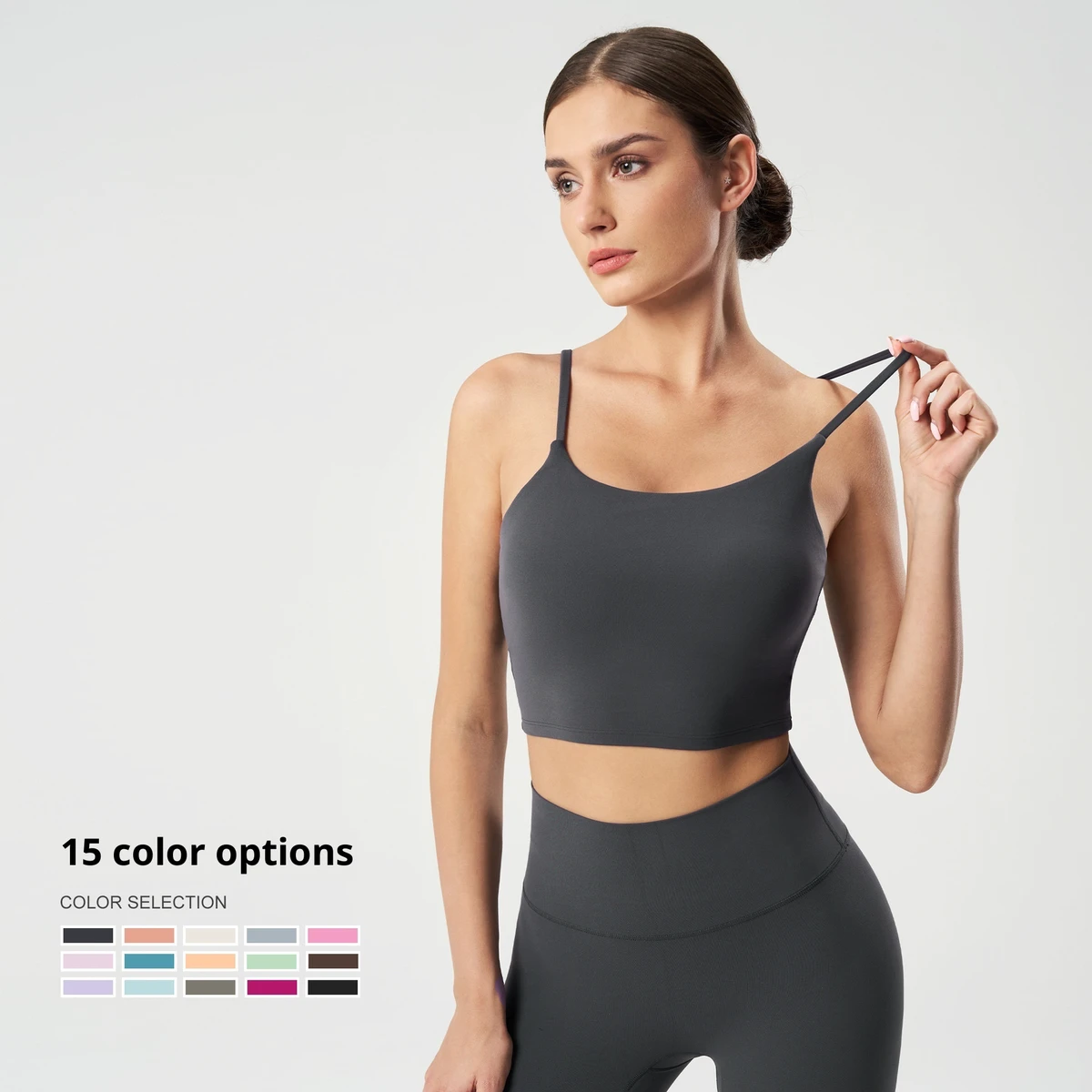 Strappy Backless Plus Size Lightweight Yoga Top Women's Integrated High Support Sports Bra Shockproof Push-Up Quick Dry Running