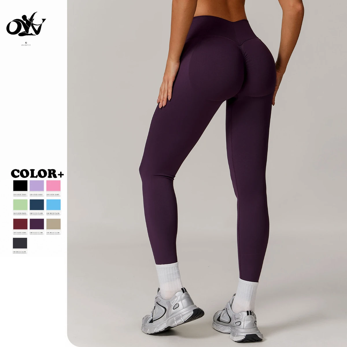 Seamless Knitted Lift the Hips High Waist Yoga Pants V-shaped Waist Design Tight Yoga Pants Quick-drying Women's Sports Leggings