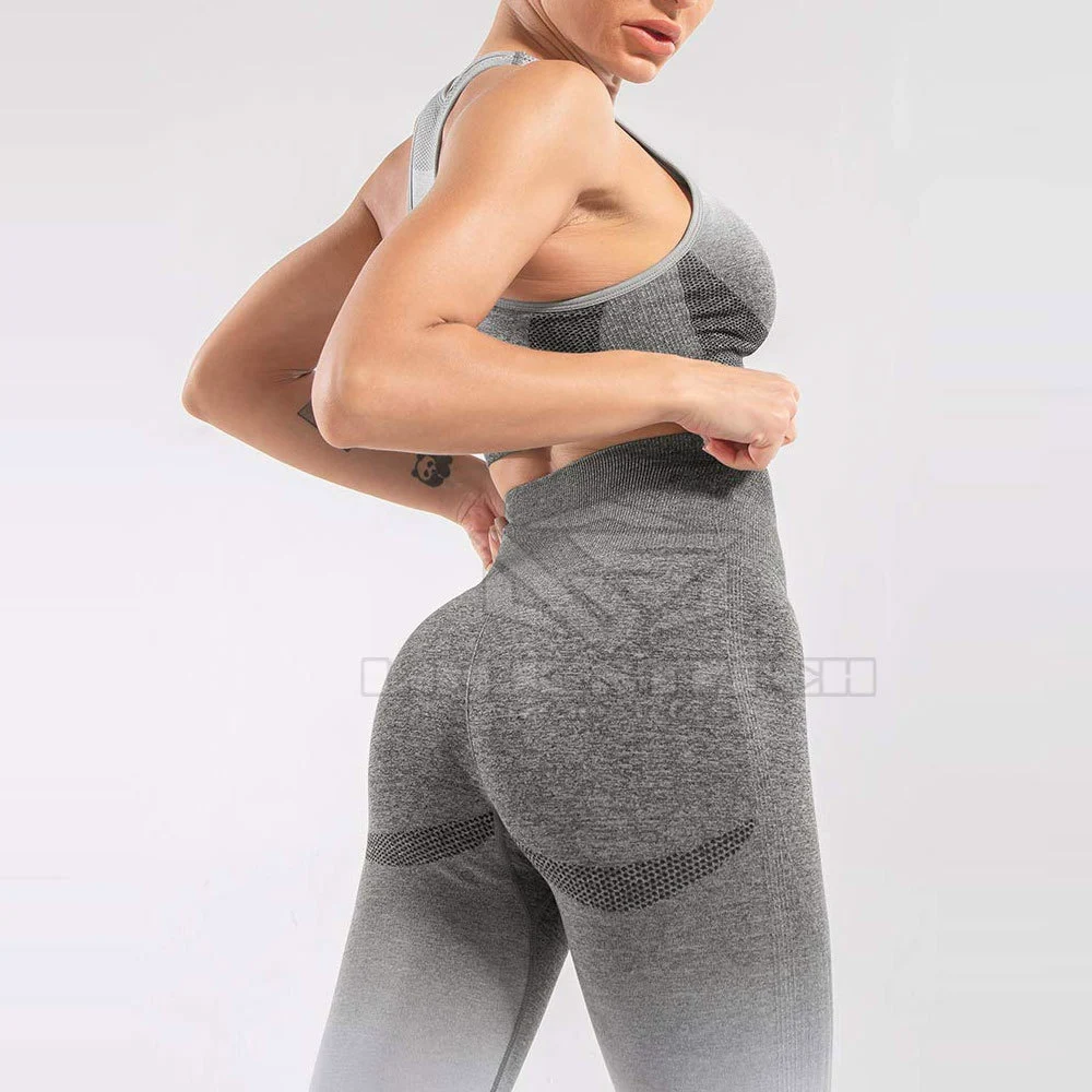 High Quality Women's Yoga Set 2-Piece Breathable Eco-Friendly Quick Dry Elastic Waist Solid Front Gym Wear Sleeveless Summer