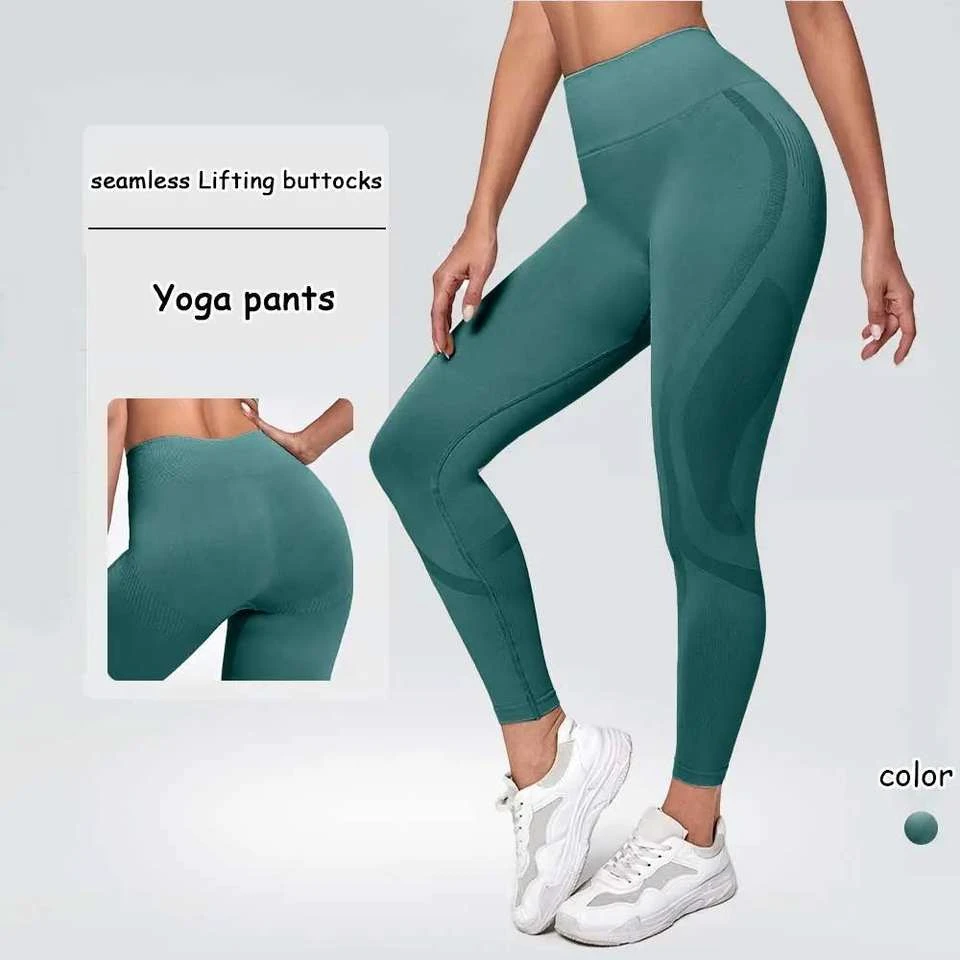 High Waist Tight Solid Women Leggings for Yoga Workout & Gym Tummy Control Seamed Knitted Breathable Full Length
