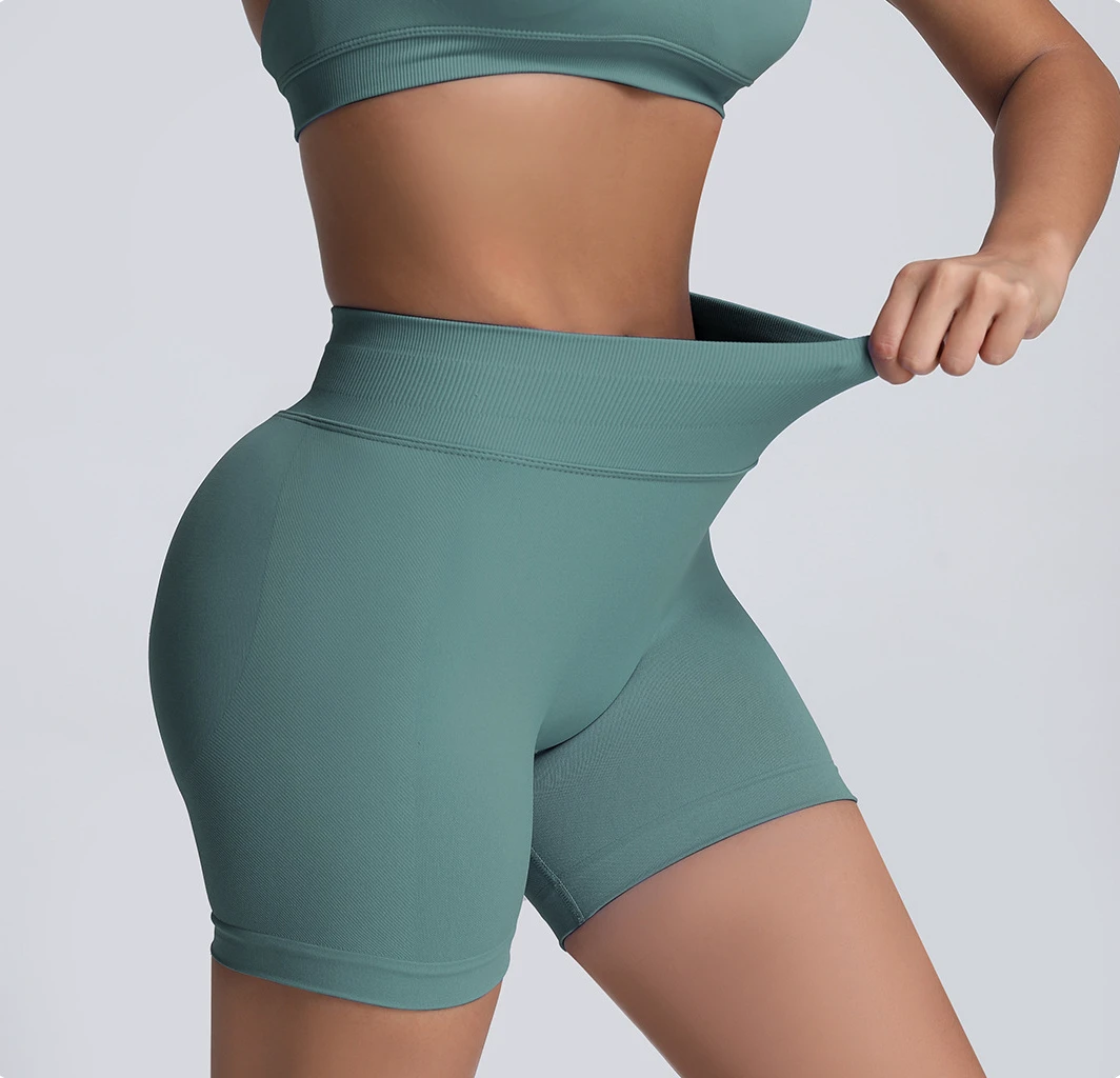 Women's High Waist Fast Dry Sport Shorts New Release Fast Dry Exercise Yoga Leggings with Belly Control Seamless Elasticity