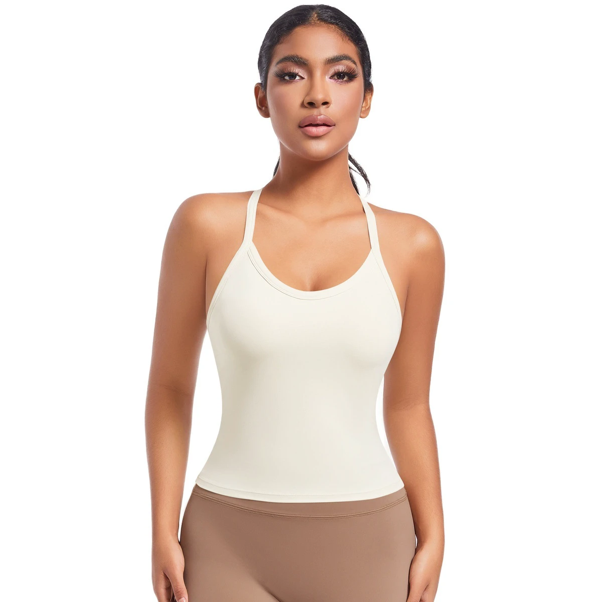 New Cross-border Double-sided Nylon Breathable High Support Cross-back Sports Bra for Running Fitness Yoga Women's tank Top