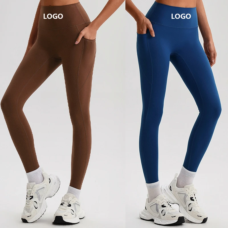 Custom Female Fitness Butt Lifting Leggings Solid Four-Way Stretch Ribbed Full Length High Waist Nylon Gym Yoga Pants Women