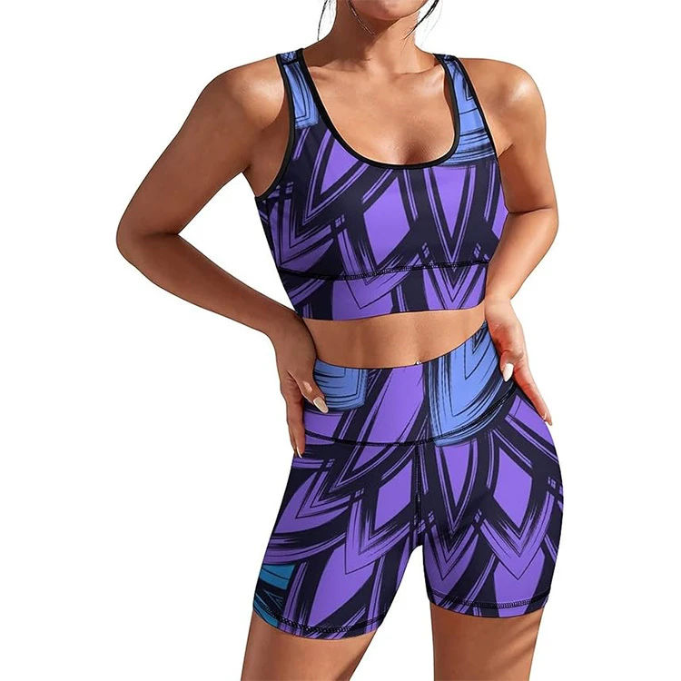 Professional Yoga Sets for Women Summer Gymwear Suit Moisture Wicking Yoga Sets Tummy Control Low MOQ Workout Outfit 2PCS