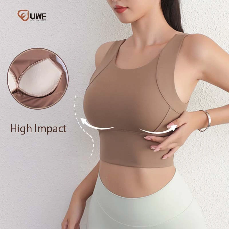 High for Breathable Plus Size Simple Sporty Woman Fitness Yoga Top O Neck Running Gym Wear High Support Sports Bra