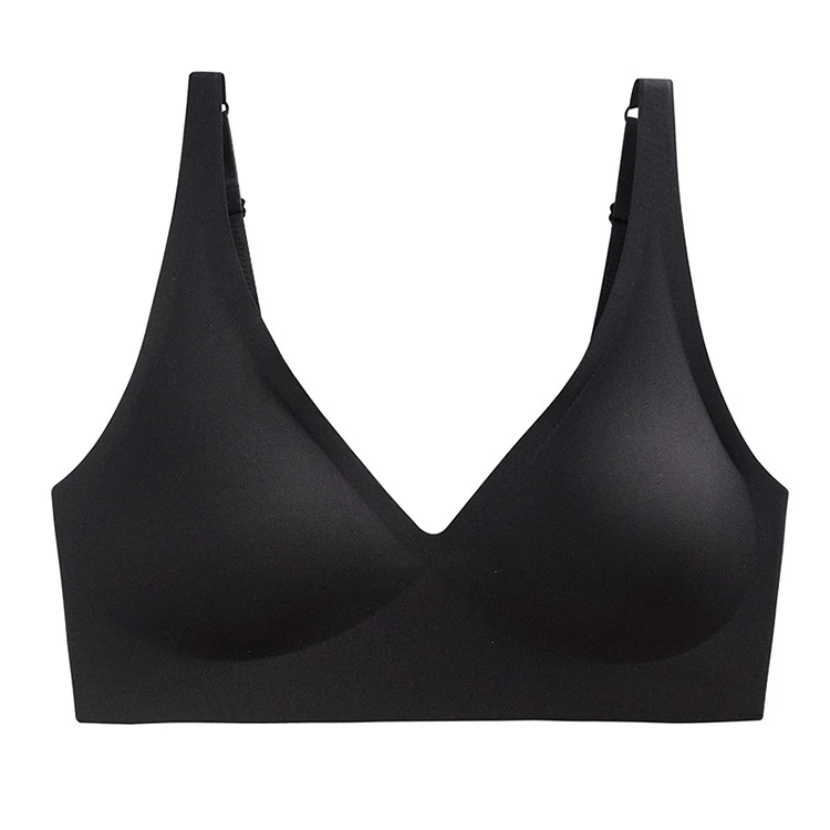 Seamless Bralettes Lingerie Bra Comfortable Sports Deep V Neck Wire Free Bra Smoothing Wireless Lifting Low Cut Bras for Girls