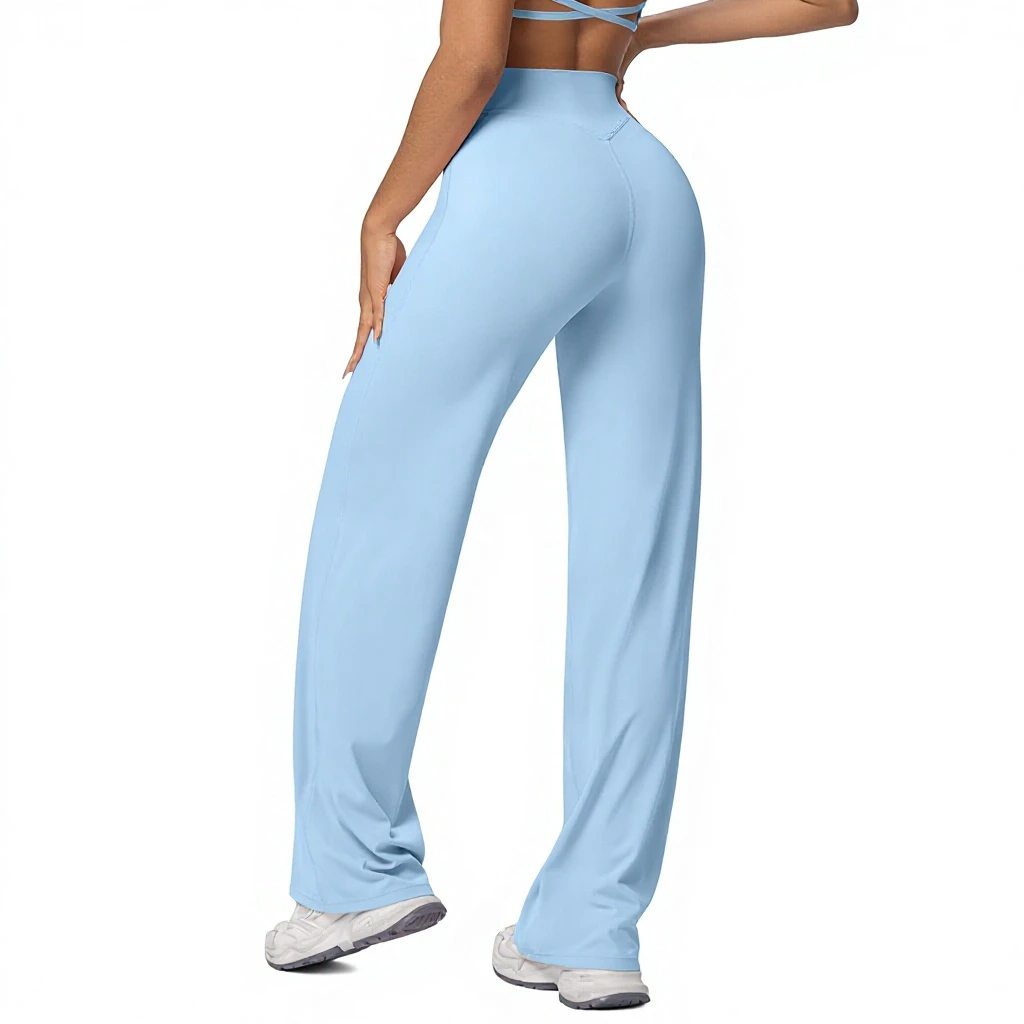 European American Yoga Pants High Waist Elastic Waist Tummy Control Spandex/Nylon Full Length Loose Slimming Straight-leg Sports
