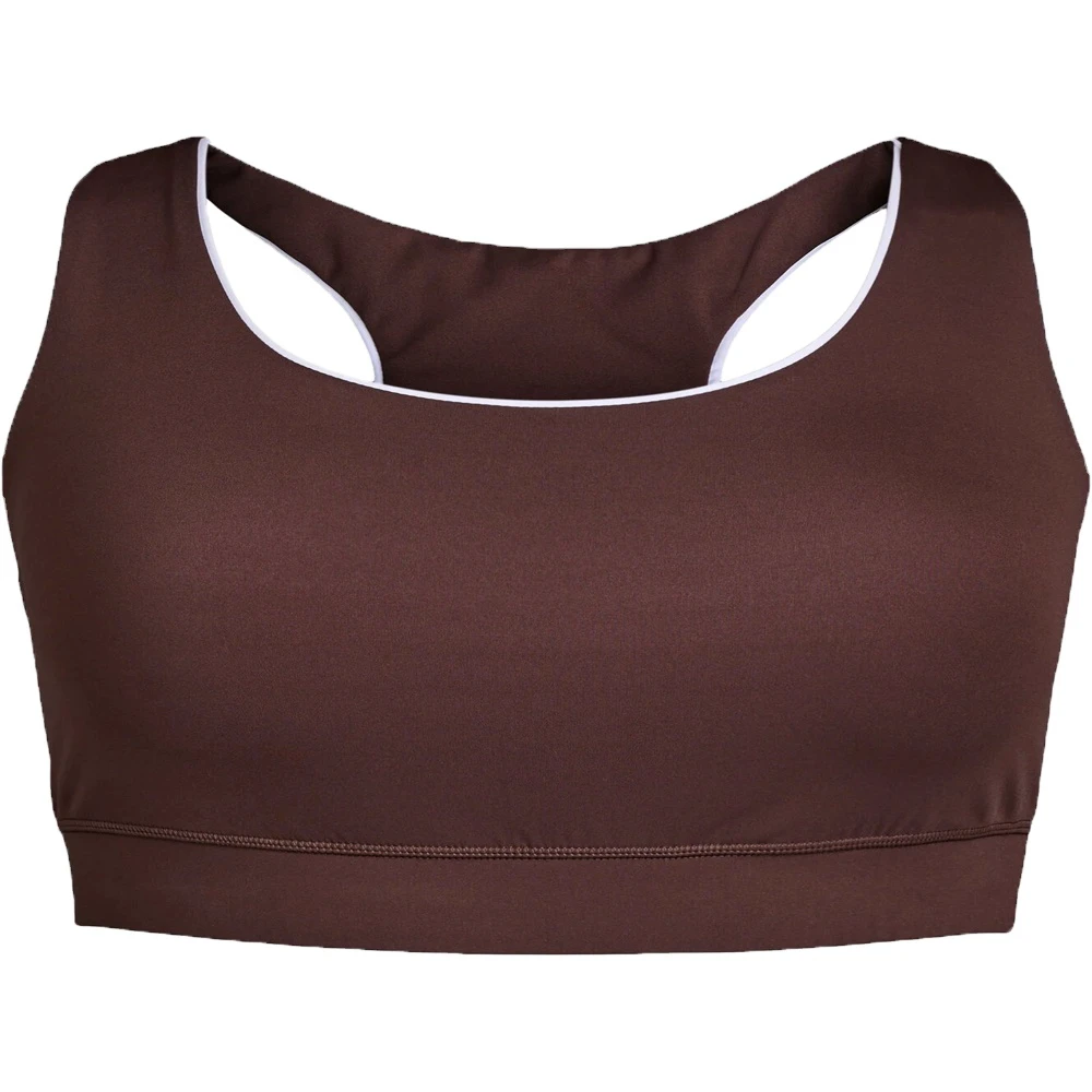 Women's Simple Adjustable Strap Cross Back High Support Eco-Friendly Breathable Quick Dry Spandex/Nylon U-Neck Sports Bra
